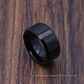 Fashion Full Black High Polished Large Size Mens Tungsten Carbide Rings